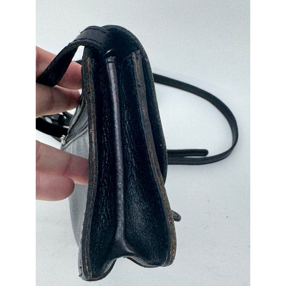 Patricia Nash Torri Black Tooled Leather Crossbody Bag Floral Embossed Boho West - Picture 9 of 11